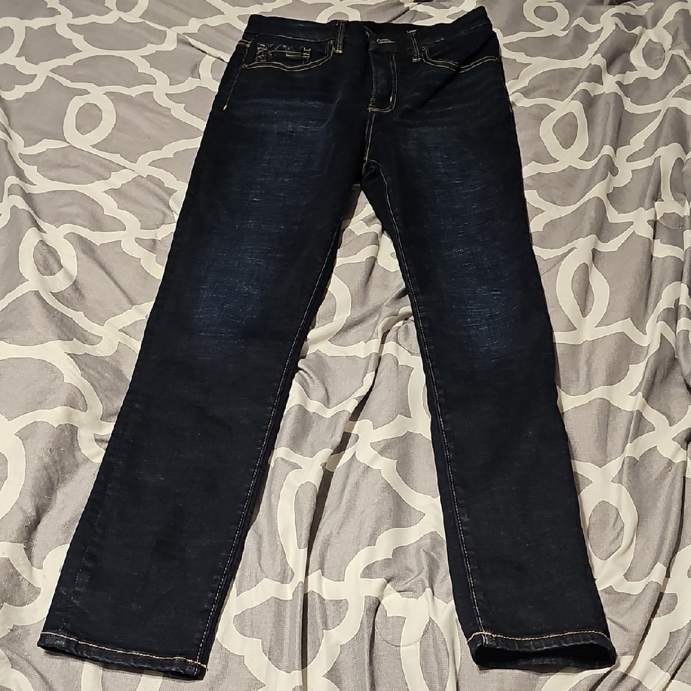 Buckle Dark Blue Straight Leg Jeans